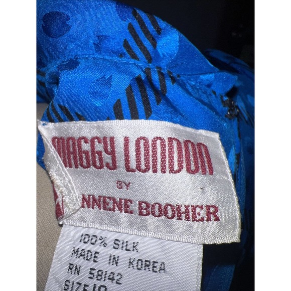 VINTAGE 80s/90s Maggie London 100% Silk 2 Pieces Skirt Set Women - Picture 9 of 12